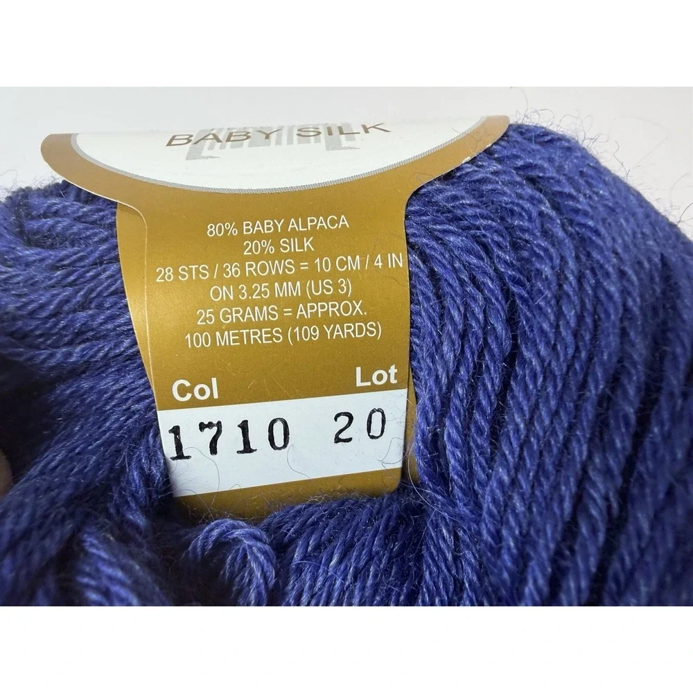 Elann Baby‎ Silk Yarn Lot Of 4 - 2 Pink 2 Blue Alpaca Silk Blend 25g Each